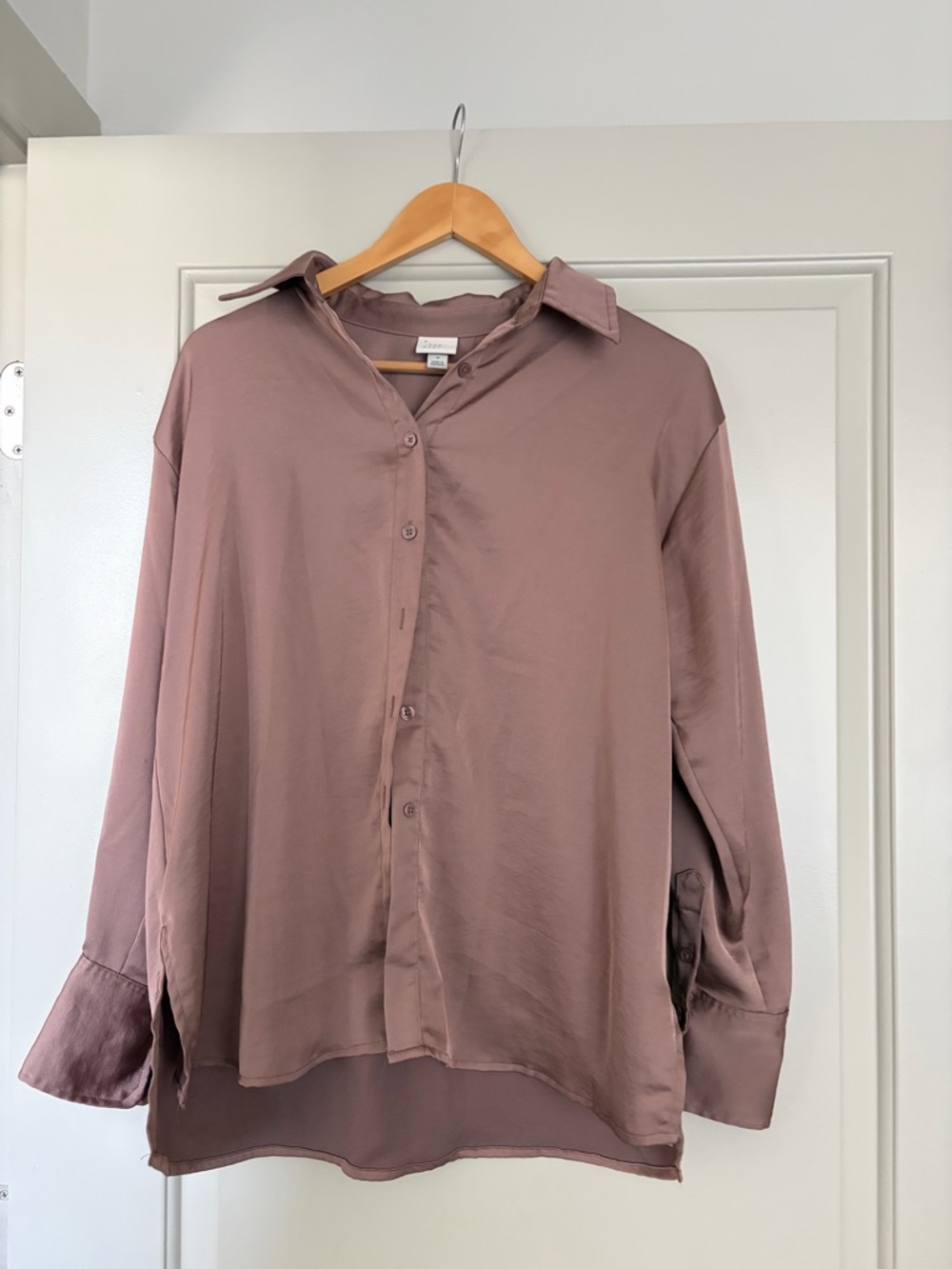 a new day Mauve Button-Front Long Sleeve Shirt